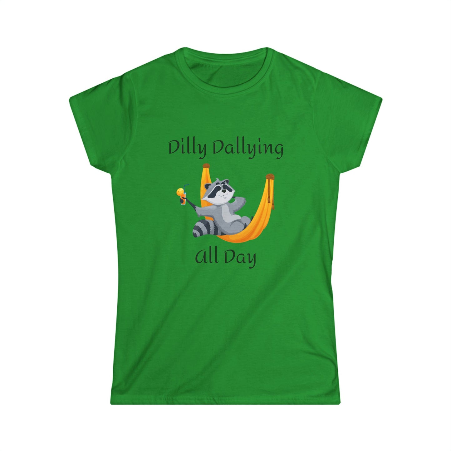 Dilly Dallying Raccoon Women's Softstyle Tee