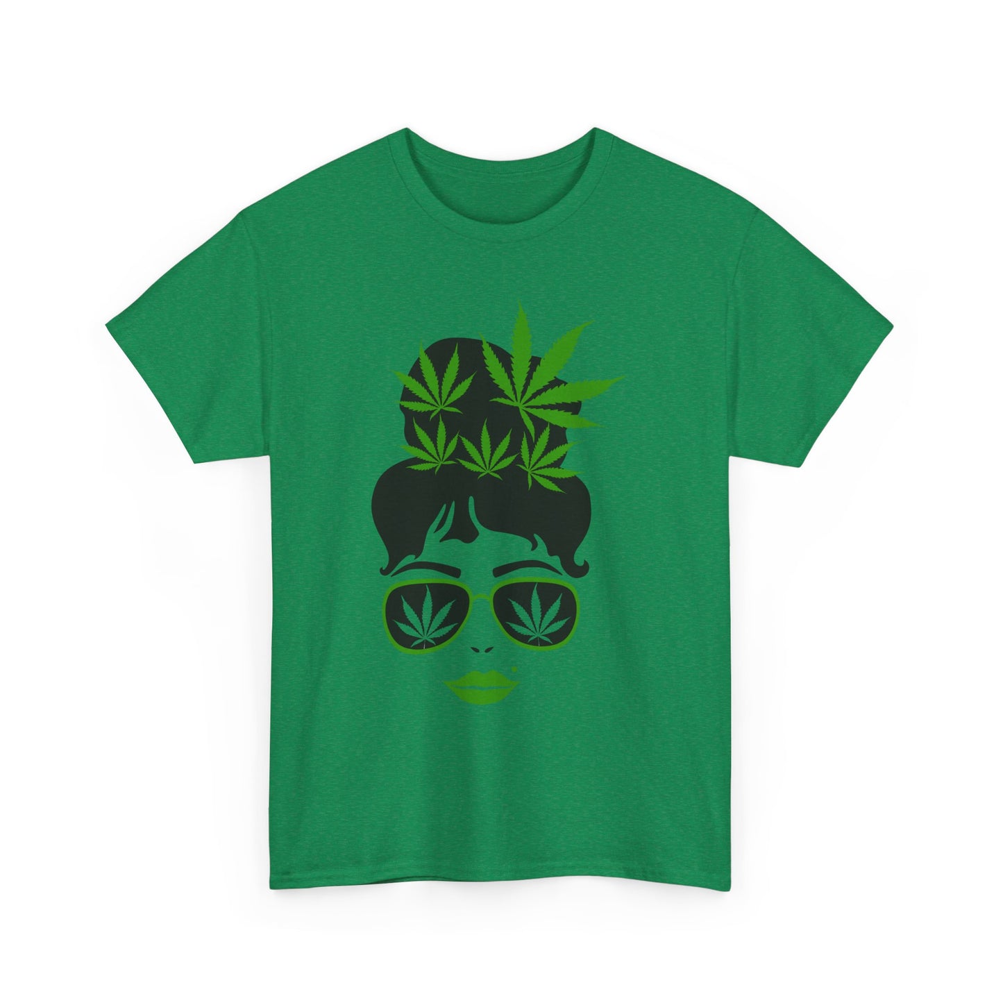 Chic Cannabis Unisex Heavy Cotton Tee - Stylish Green Leaf Design