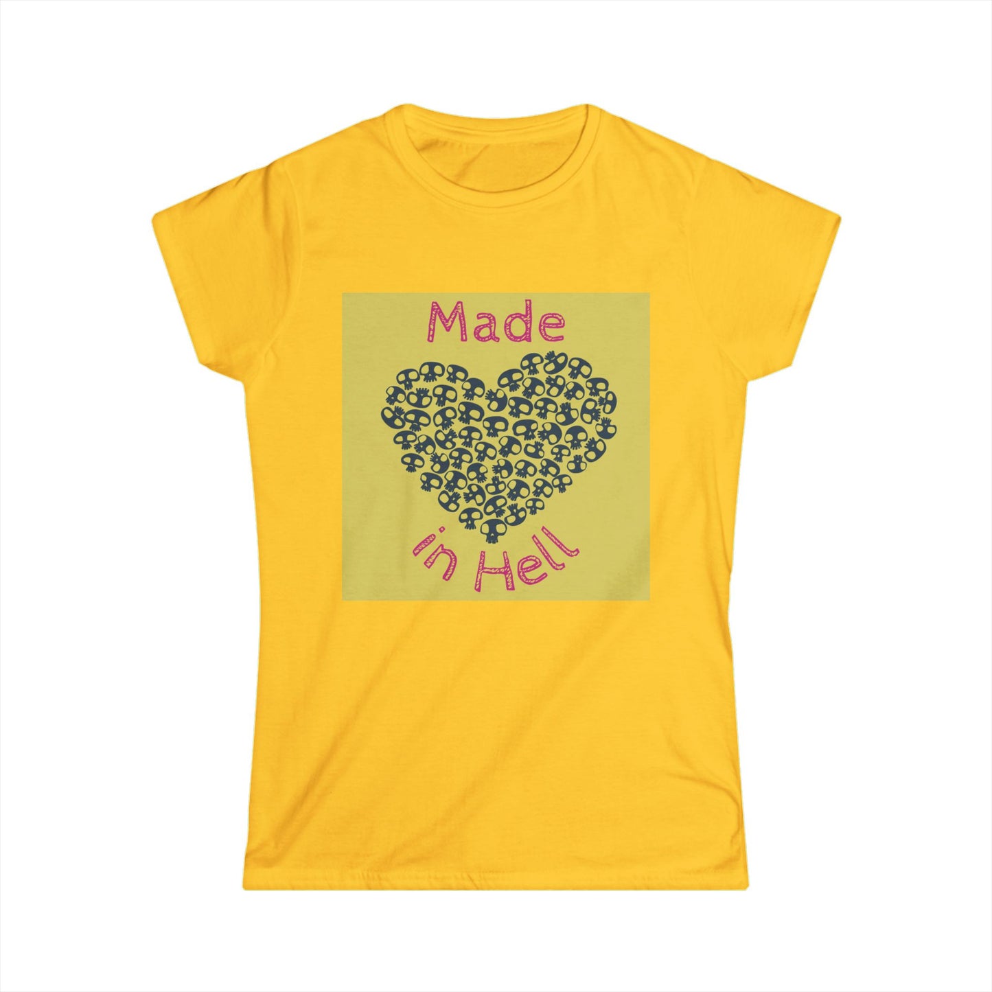 Made in Hell Women's Softstyle Tee | Perfect for Halloween, Party Wear, Gift for Her, Funny Quote Shirt, Casual Outfit