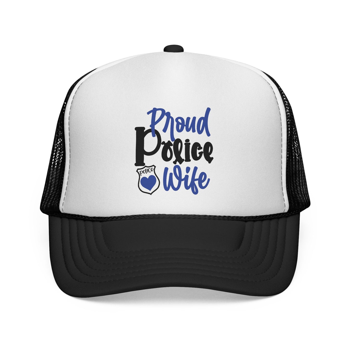 Proud Police Family Trucker Caps, Supportive Gifts for Police Wives and Kids, Patriotic Hat for Special Occasions