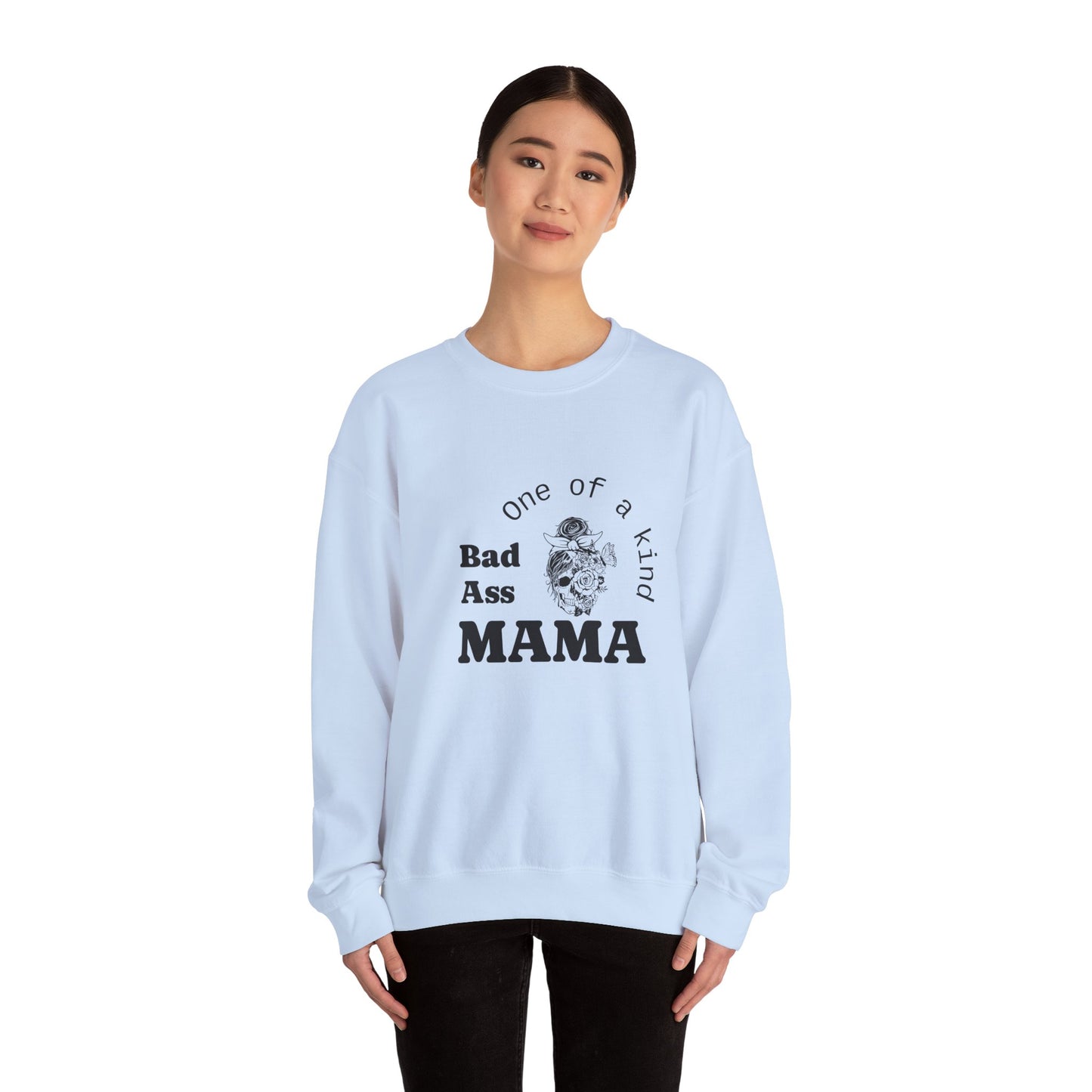 Bad Ass Mama Crewneck Sweatshirt - Unisex Heavy Blend
