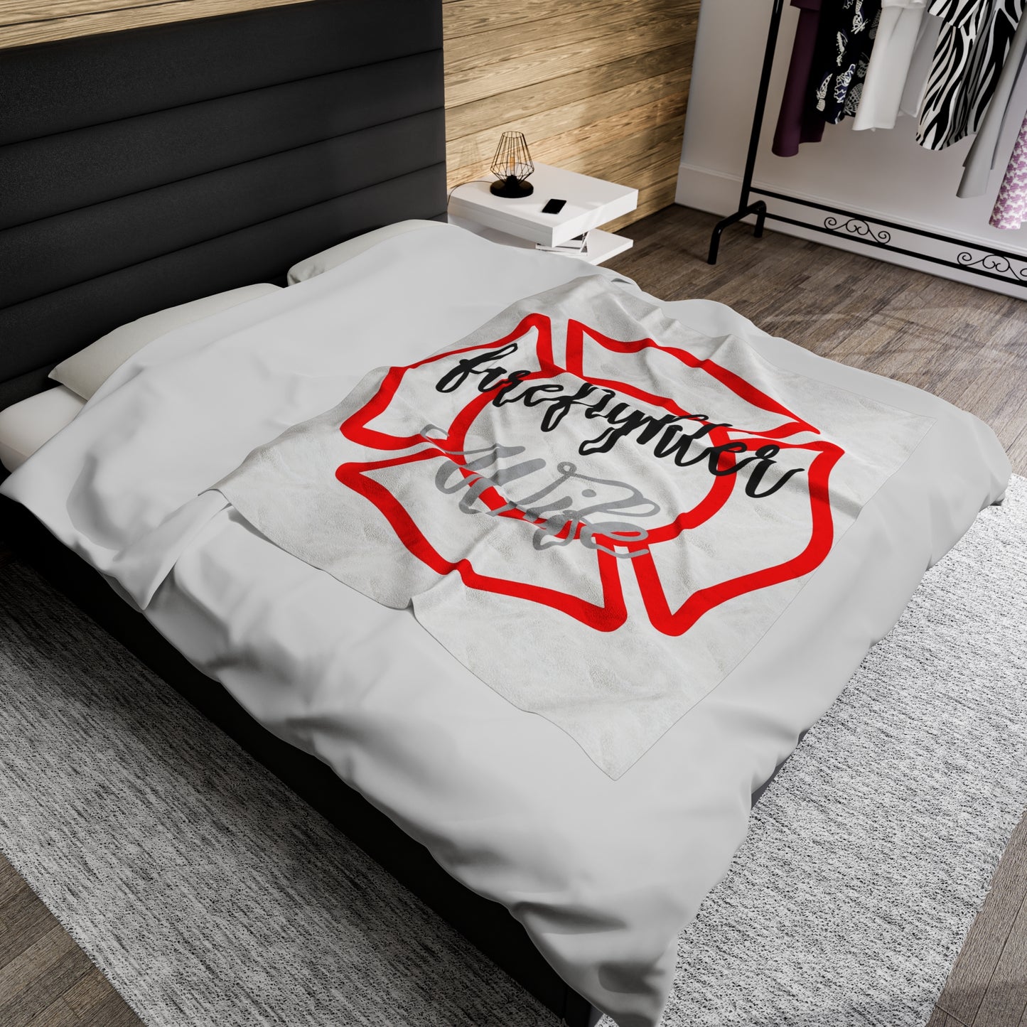 Firefighter Wife Velveteen Plush Blanket - Cozy Gift for Firefighter Spouses