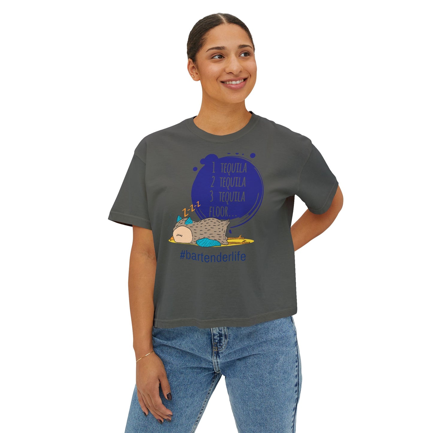 Tequila Lover's Boxy Tee, Funny Shirt for Bartenders, Casual Top, Gift for Party Enthusiasts, Summer Vibes, Weekend Wear
