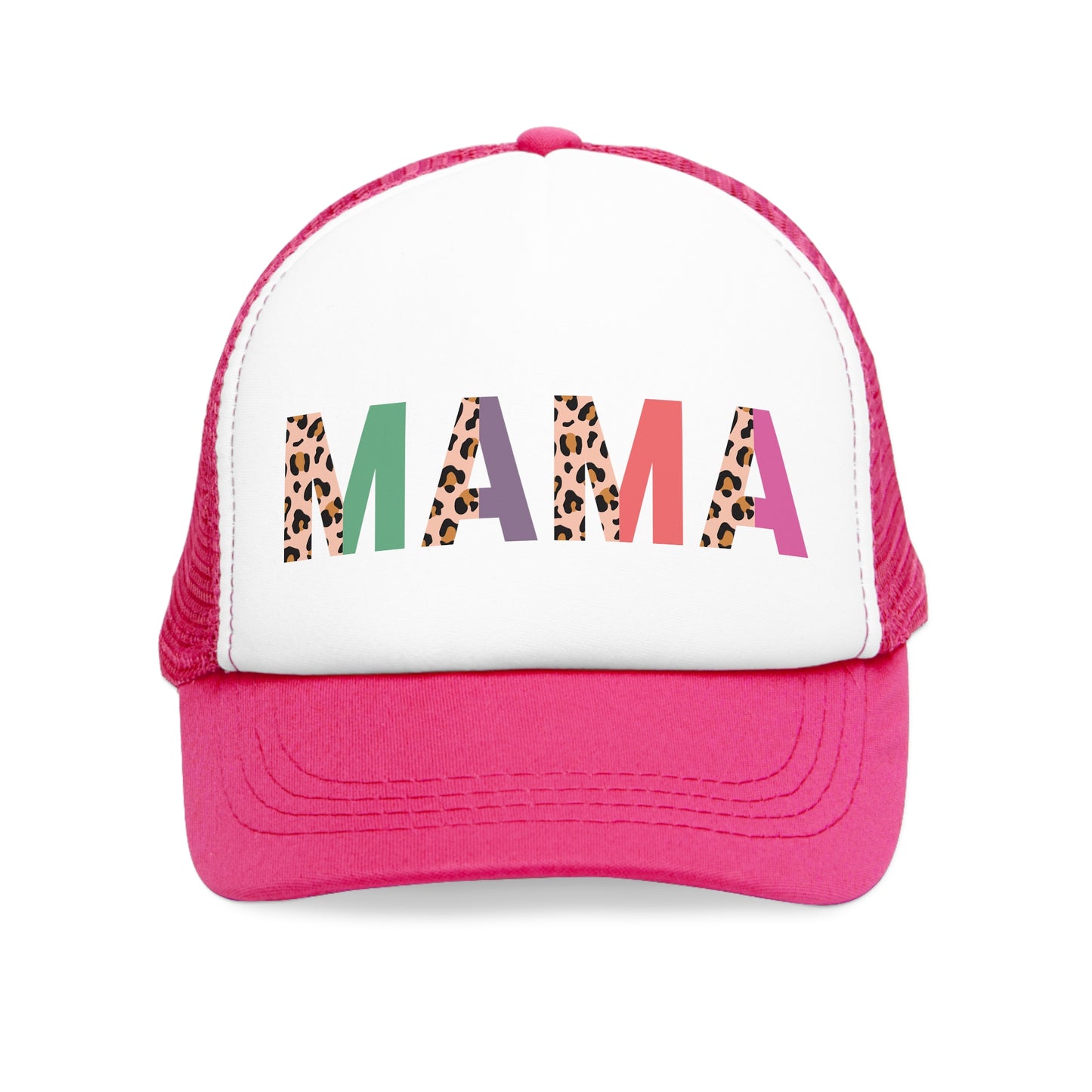 Trendy Mama Mesh Cap with Leopard Print