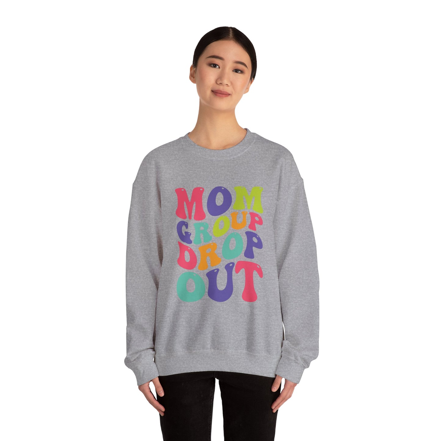 Vibrant Mom Group Dropout Sweatshirt, Cozy Crewneck, Perfect for Moms, Gift for Mother's Day, Casual Wear, Fun Family Gatherings