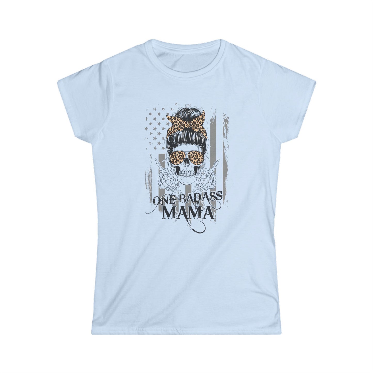 One Badass Mama Women's Softstyle Tee - Trendy Graphic T-Shirt for Moms