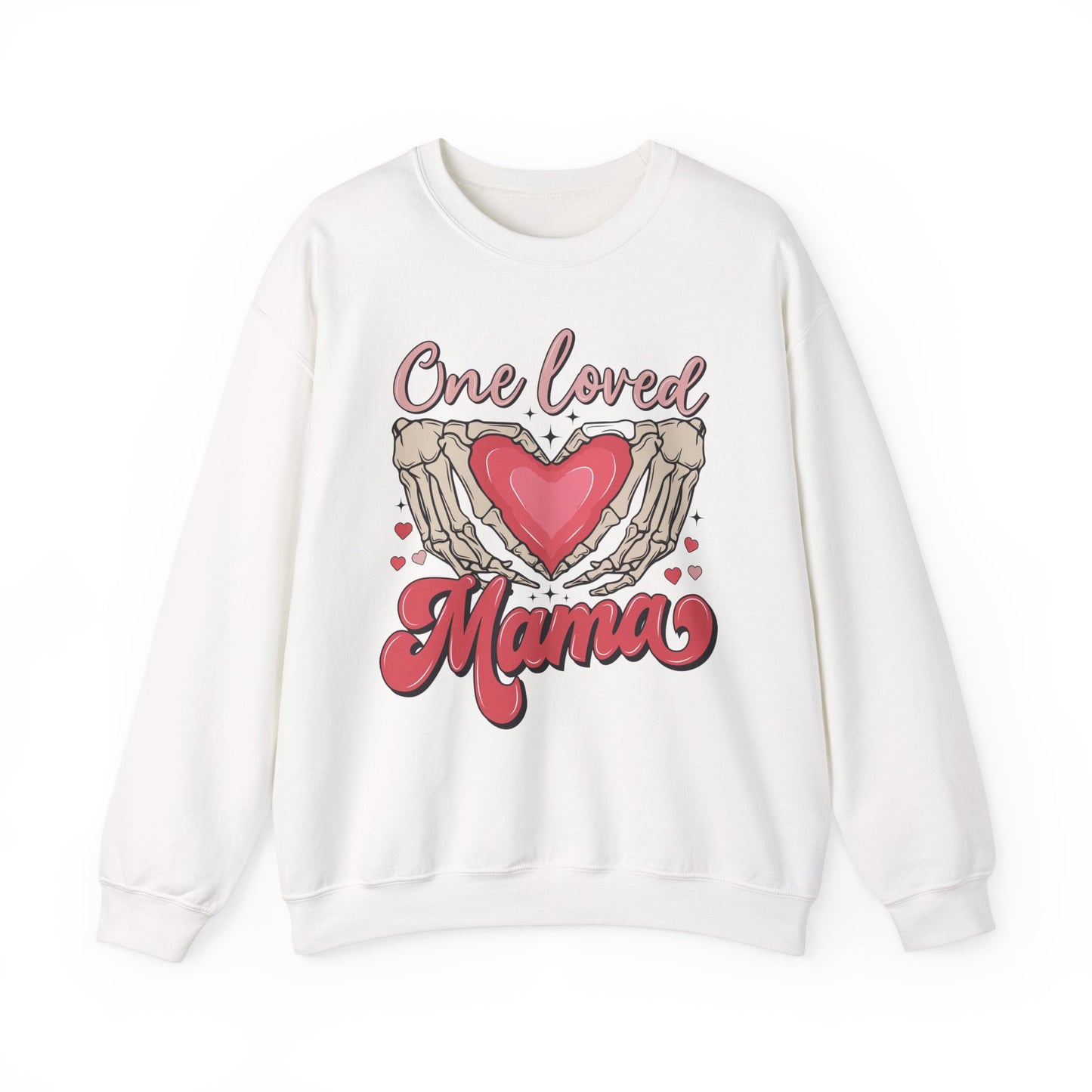 One Loved Mama Crewneck Sweatshirt, Perfect Gift for Moms, Cozy Layer for Birthdays, Mother's Day, Heartfelt Gift Idea
