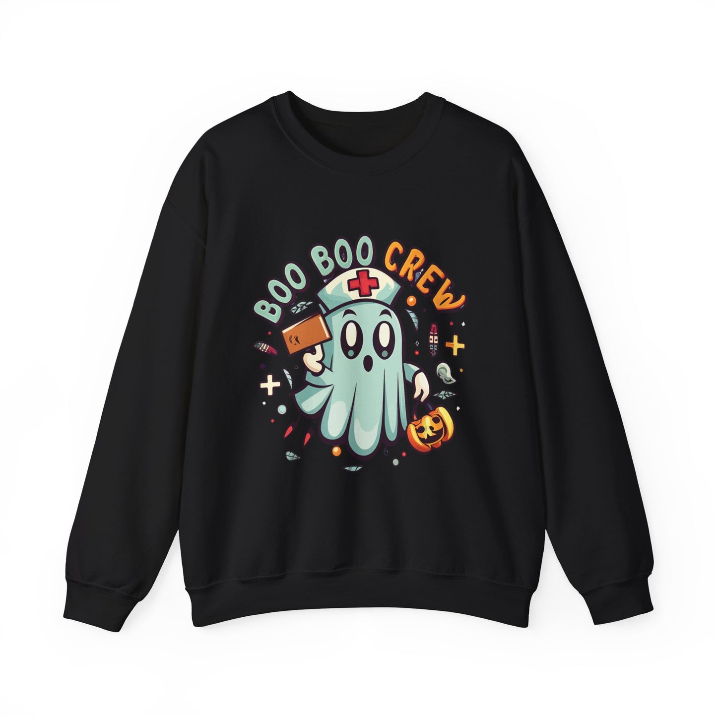Halloween Ghost Crewneck Sweatshirt, Unisex Sweatshirt, Boo Boo Crew Sweatshirt, Cute Halloween Sweater, Cozy Fall Apparel
