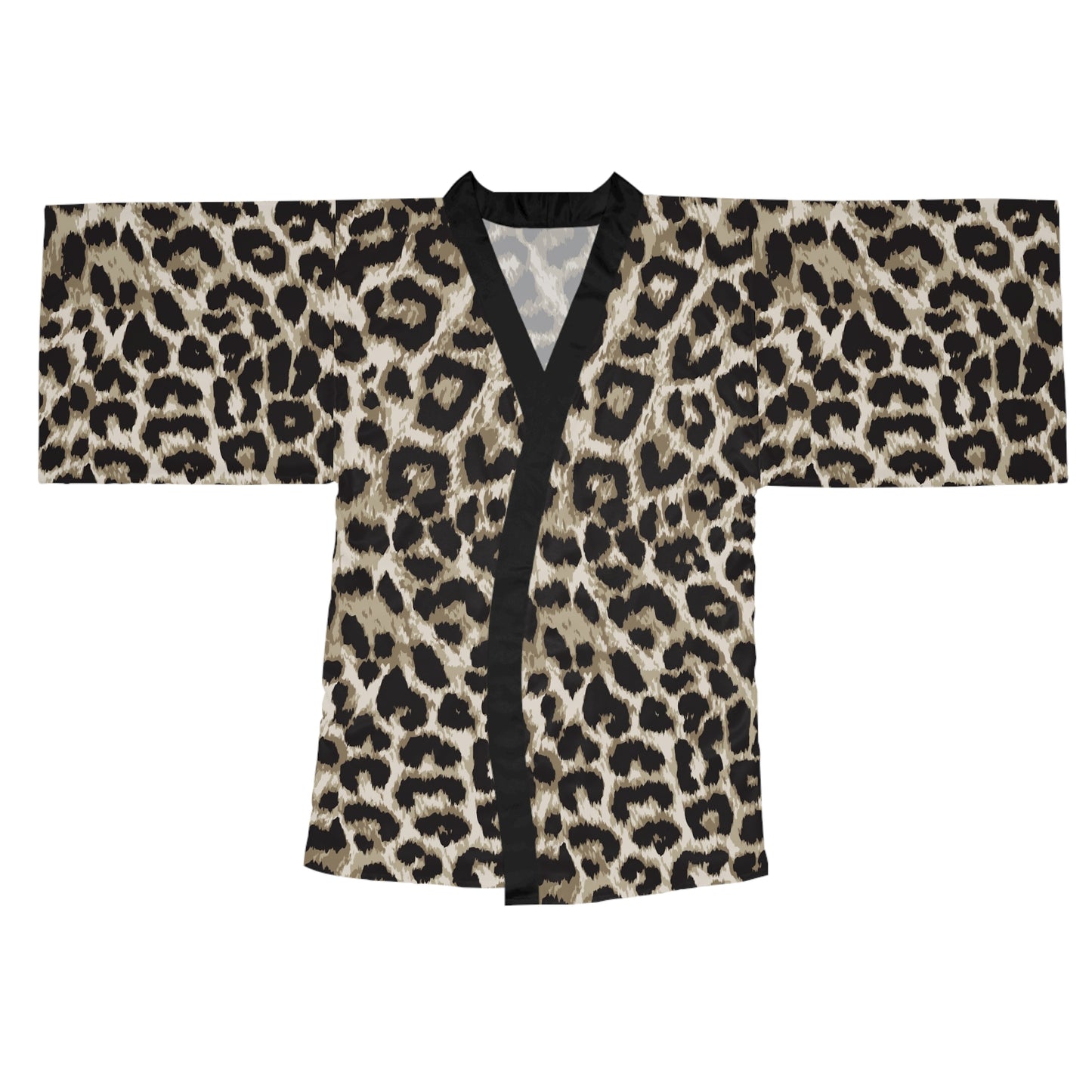 Stylish Leopard Print Long Sleeve Kimono Robe, Cozy Loungewear, Fashion Statement, Unique Gift, Spa Robe, Elegant Evening Wear