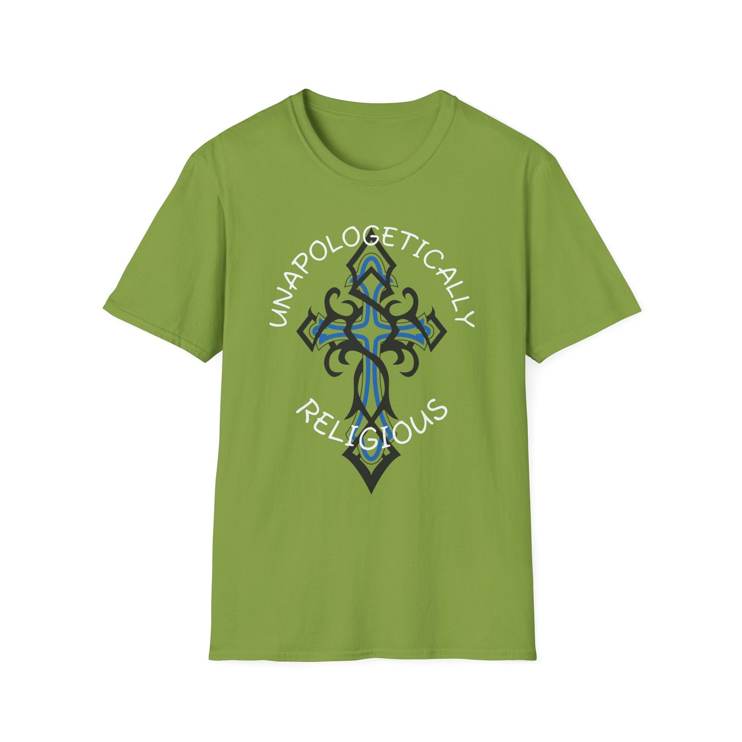 Ornate Cross Unisex Softstyle T-Shirt, Spiritual Tee, Religious Gift, Casual Wear, Unique Graphic Top