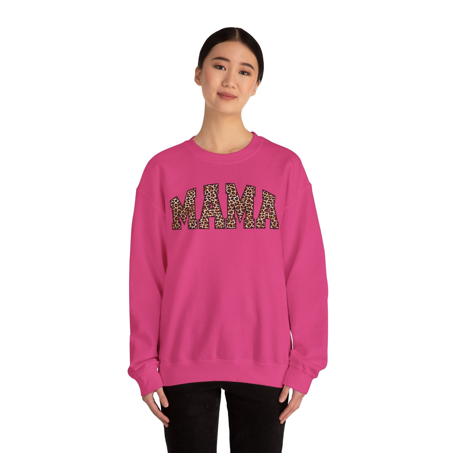 Mama Leopard Print Crewneck Sweatshirt - Unisex Heavy Blend™