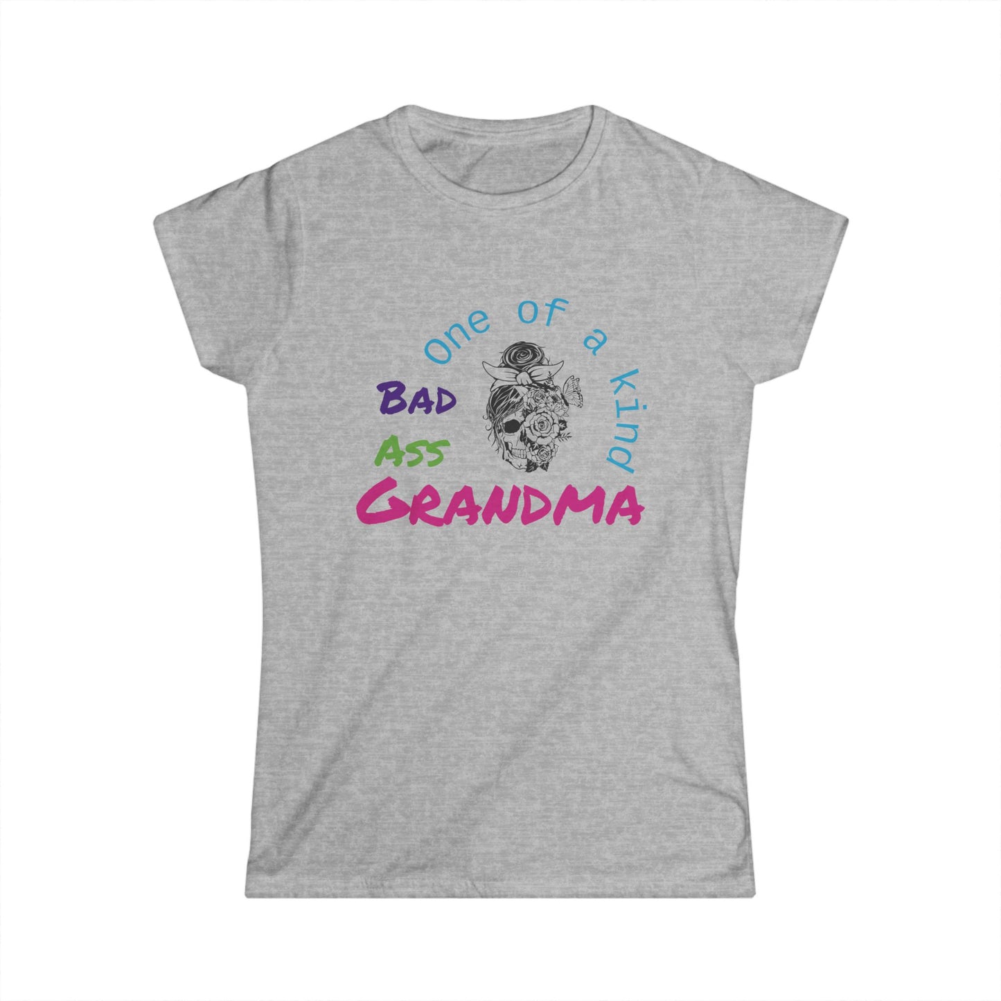Bad Ass Grandma Women's Softstyle Tee - Fun, Unique Gift for Grandmothers