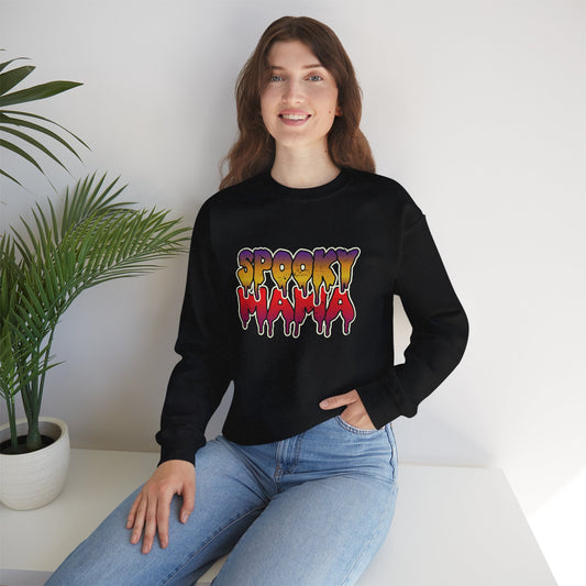 Spooky Mama Crewneck Sweatshirt, Halloween Sweatshirt, Gift for Moms, Cozy Fall Apparel, Unisex Holiday Clothing