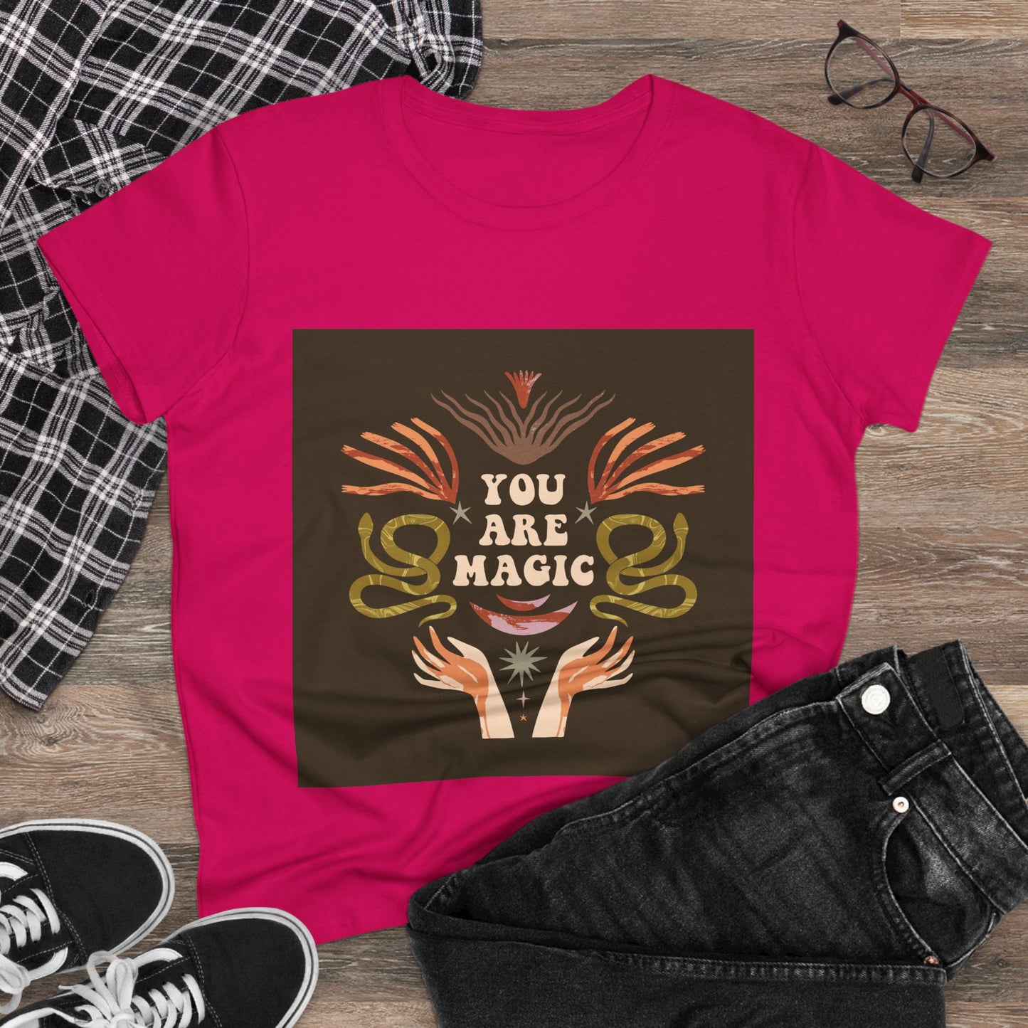 You Are Magic Women's Midweight Cotton Tee, Inspirational T-Shirt, Gifts for Her, Positive Vibes Apparel, Unique Women's Fashion