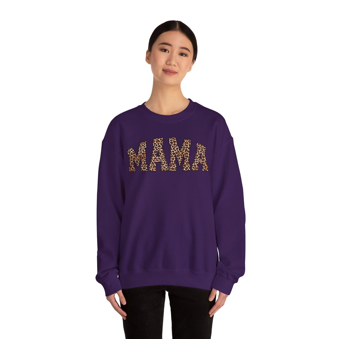 Mama Leopard Print Crewneck Sweatshirt - Unisex Heavy Blend™