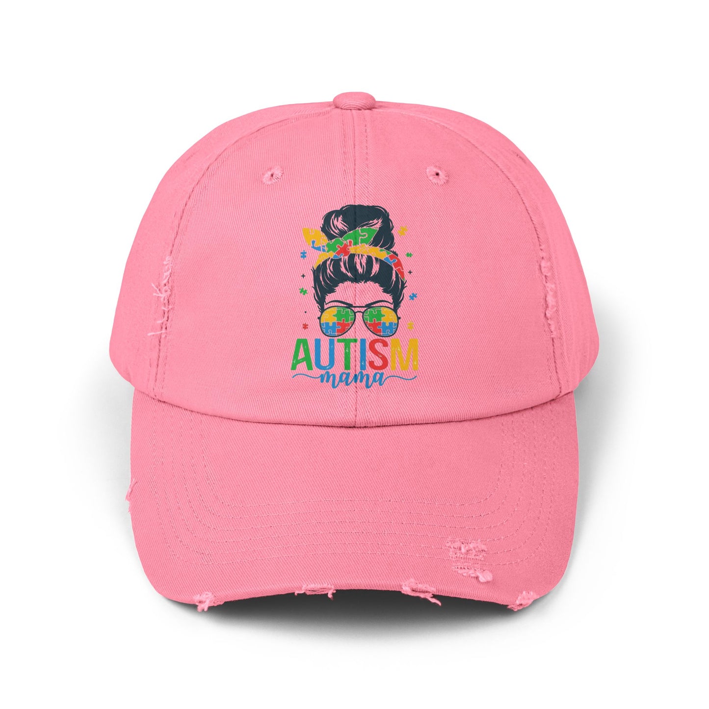 Autism Mama Distressed Cap - Stylish Supportive Hat for Moms