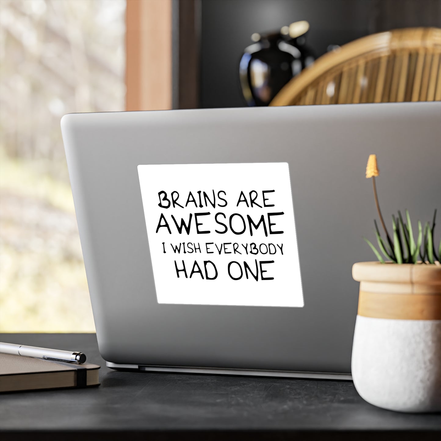 Inspirational Vinyl Decals - 'Brains Are Awesome' - Perfect for Home or Office Decor