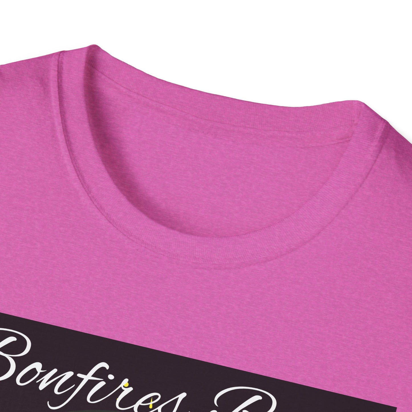 Bowfires, Beer, and Besties Unisex Softstyle T-Shirt - Perfect for Camping and Outdoor Gatherings