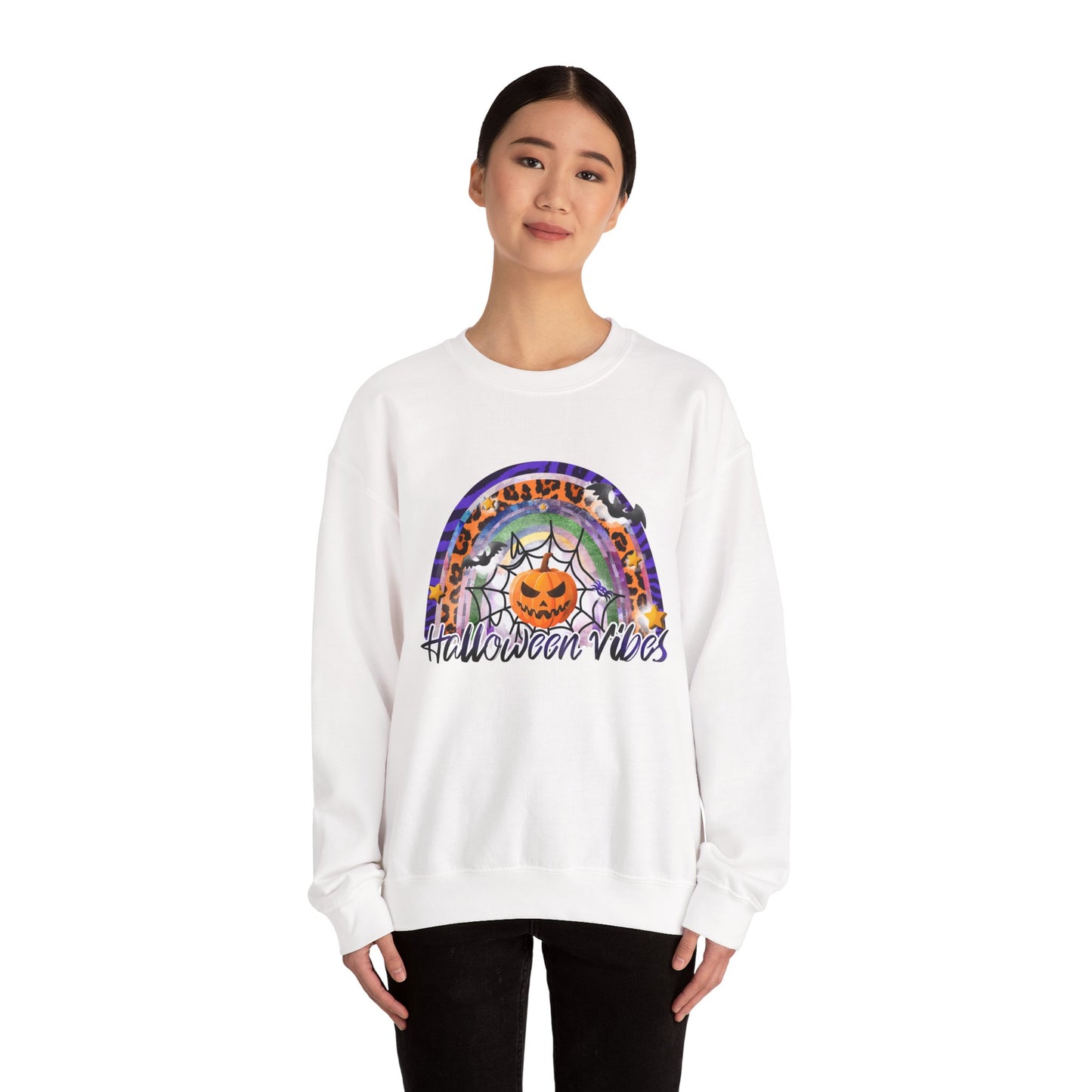 Halloween Vibes Crewneck Sweatshirt | Unisex Autumn Apparel, Cozy Fall Fashion, Halloween Gifts, Spooky Season Outfit, Pumpkin Sweatshirt