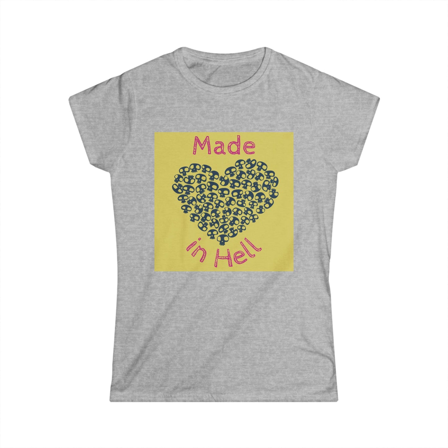 Made in Hell Women's Softstyle Tee | Perfect for Halloween, Party Wear, Gift for Her, Funny Quote Shirt, Casual Outfit