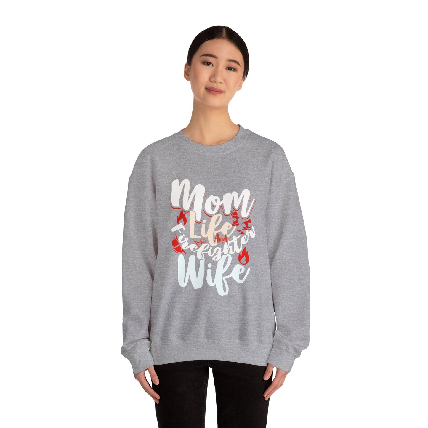 Firefighter Wife Crewneck Sweatshirt - Cozy Apparel for Moms