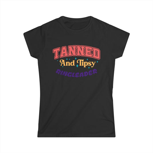Tanned and Tipsy Tee, Summer Party Shirt, Casual Wear, Gift for Beach Lovers, Fun Vacation Top, Women's Graphic Tee