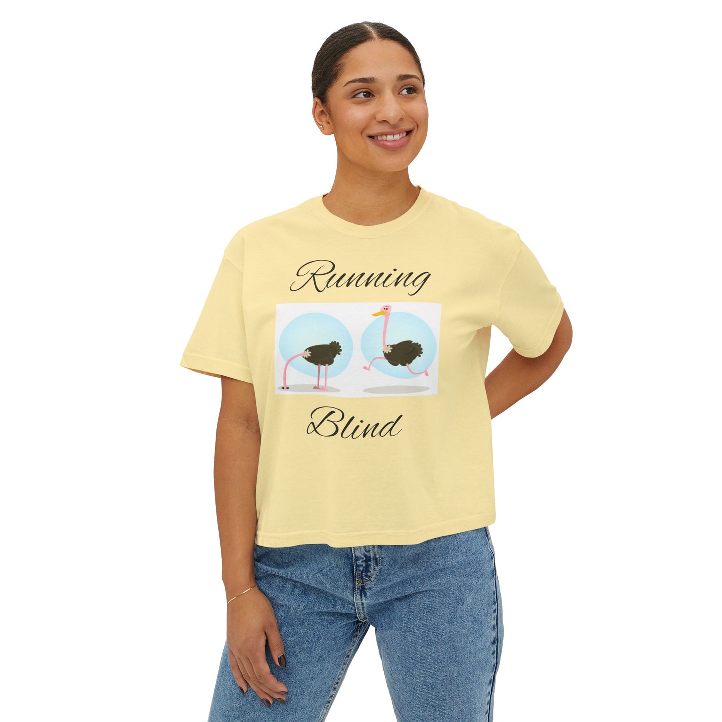Women's Boxy Tee - Boxy Running Blind Tee