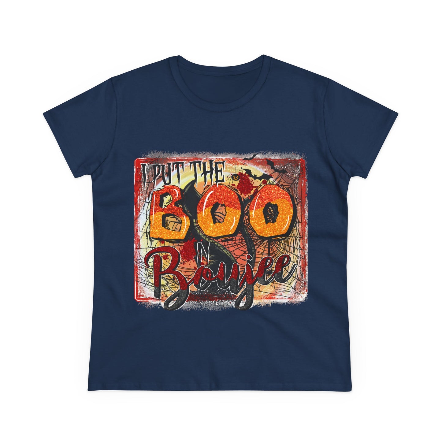 Boo-tiful Cotton Tee for Halloween, Women's Graphic Shirt, Spooky Vibes, Casual Wear, Gift for Her