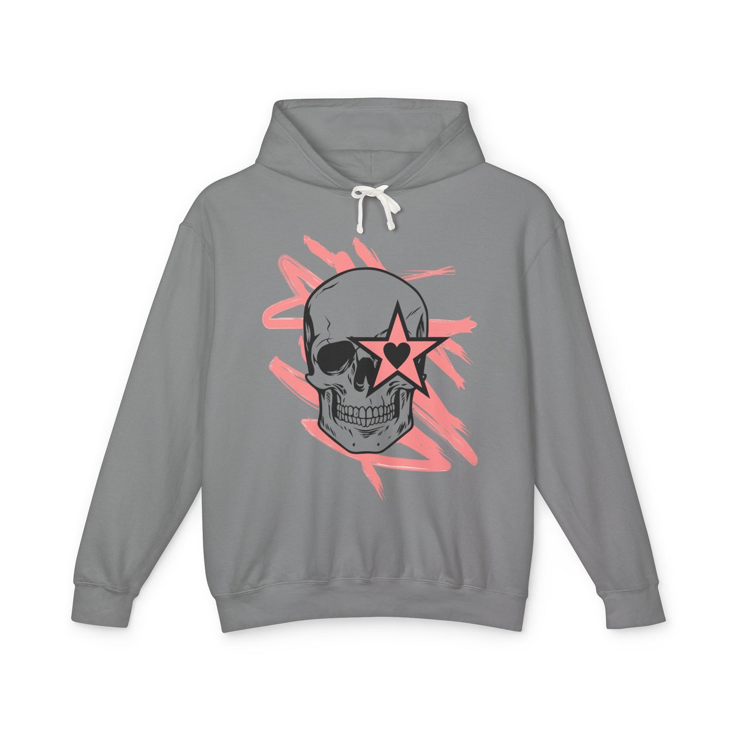 Skull and Star Lightweight Unisex Hoodie - Trendy Graphic Sweatshirt for Casual Wear