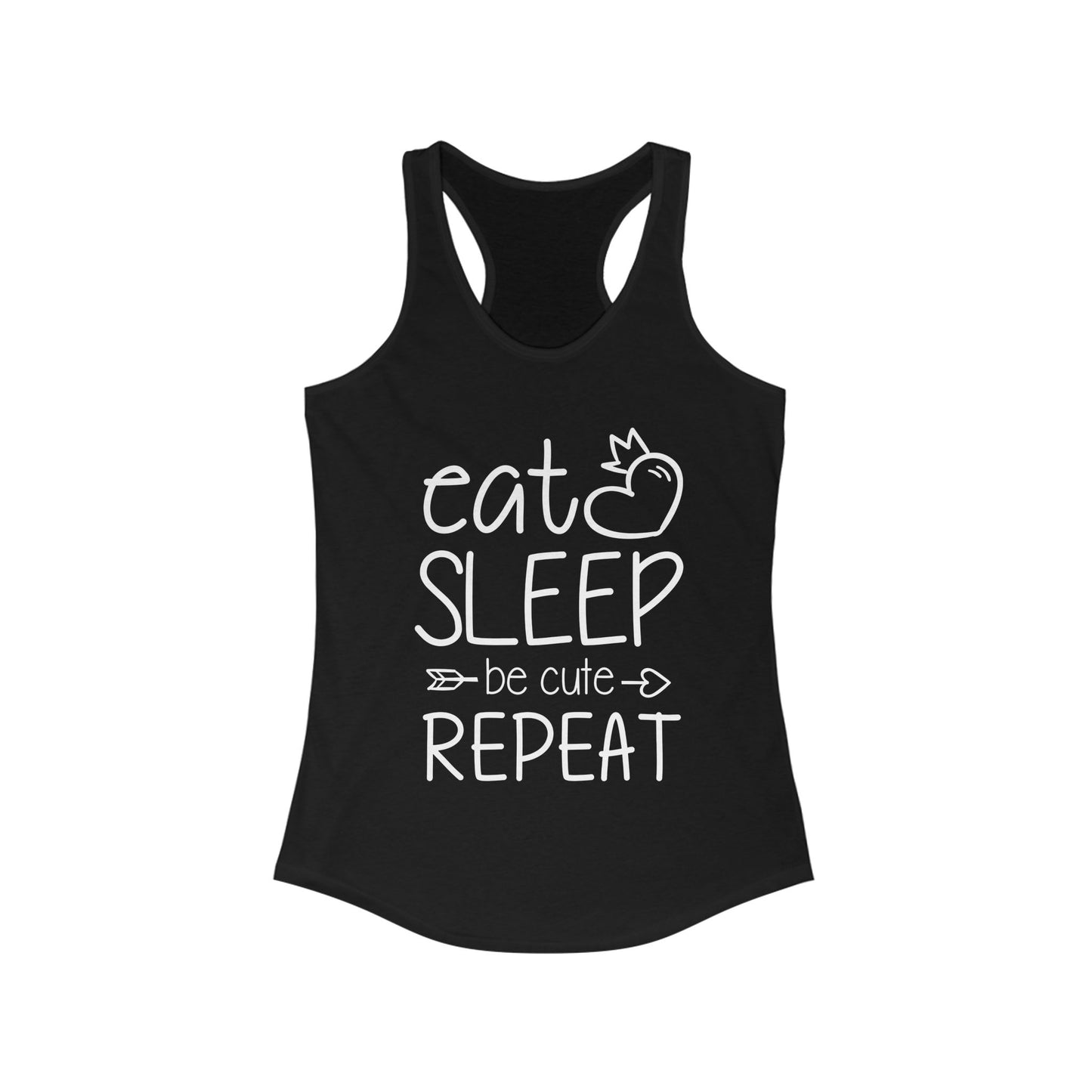 Cute Cat Lover Racerback Tank - Eat, Sleep, Cat, Repeat