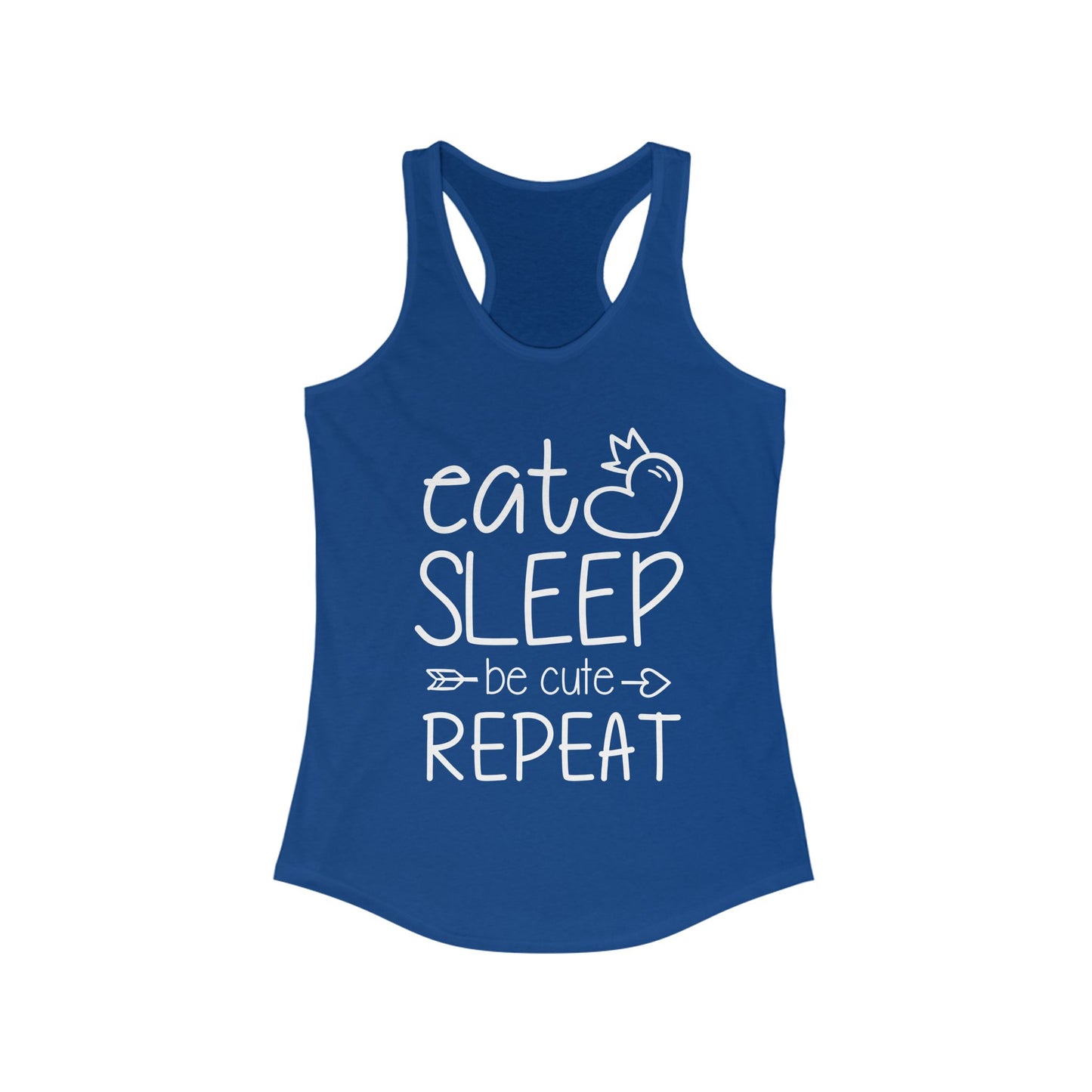 Cute Cat Lover Racerback Tank - Eat, Sleep, Cat, Repeat