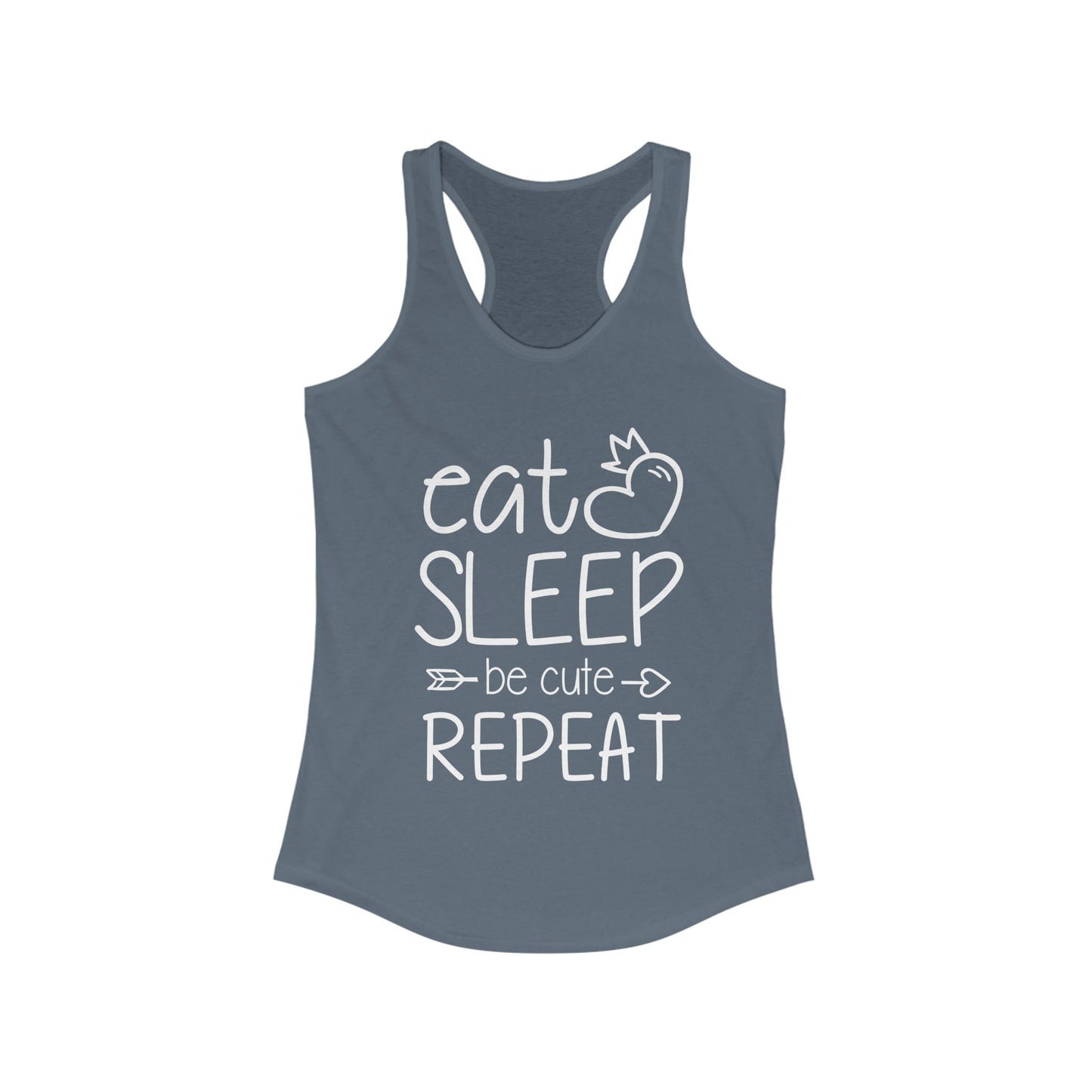 Cute Cat Lover Racerback Tank - Eat, Sleep, Cat, Repeat