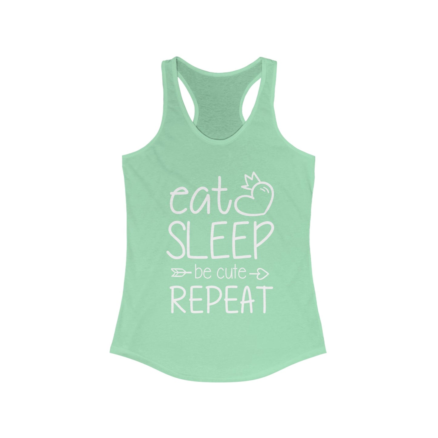 Cute Cat Lover Racerback Tank - Eat, Sleep, Cat, Repeat