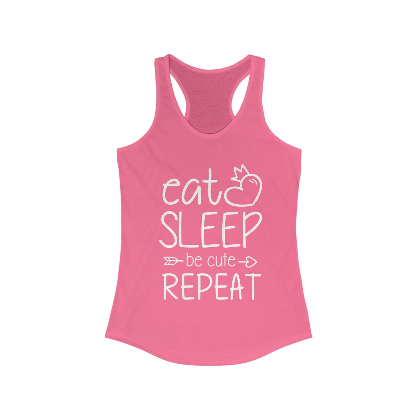 Cute Cat Lover Racerback Tank - Eat, Sleep, Cat, Repeat