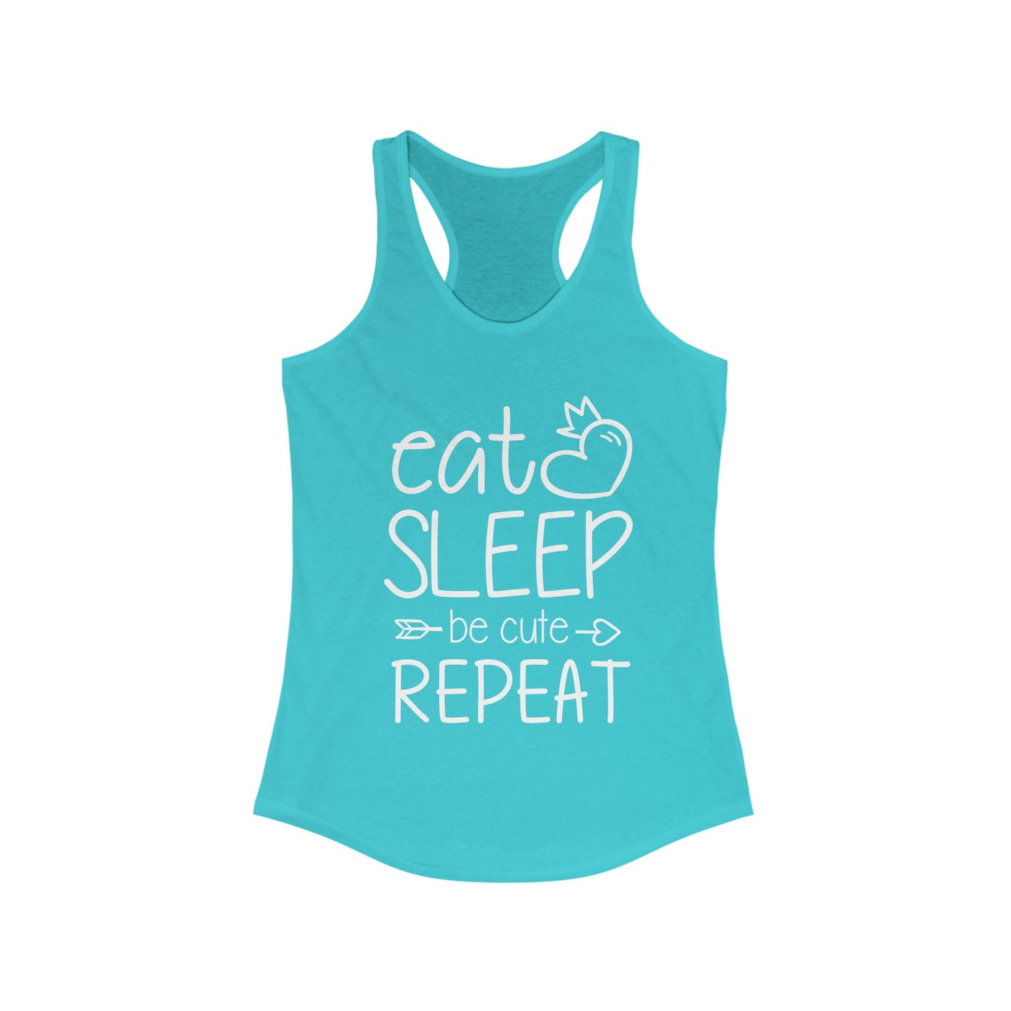 Cute Cat Lover Racerback Tank - Eat, Sleep, Cat, Repeat