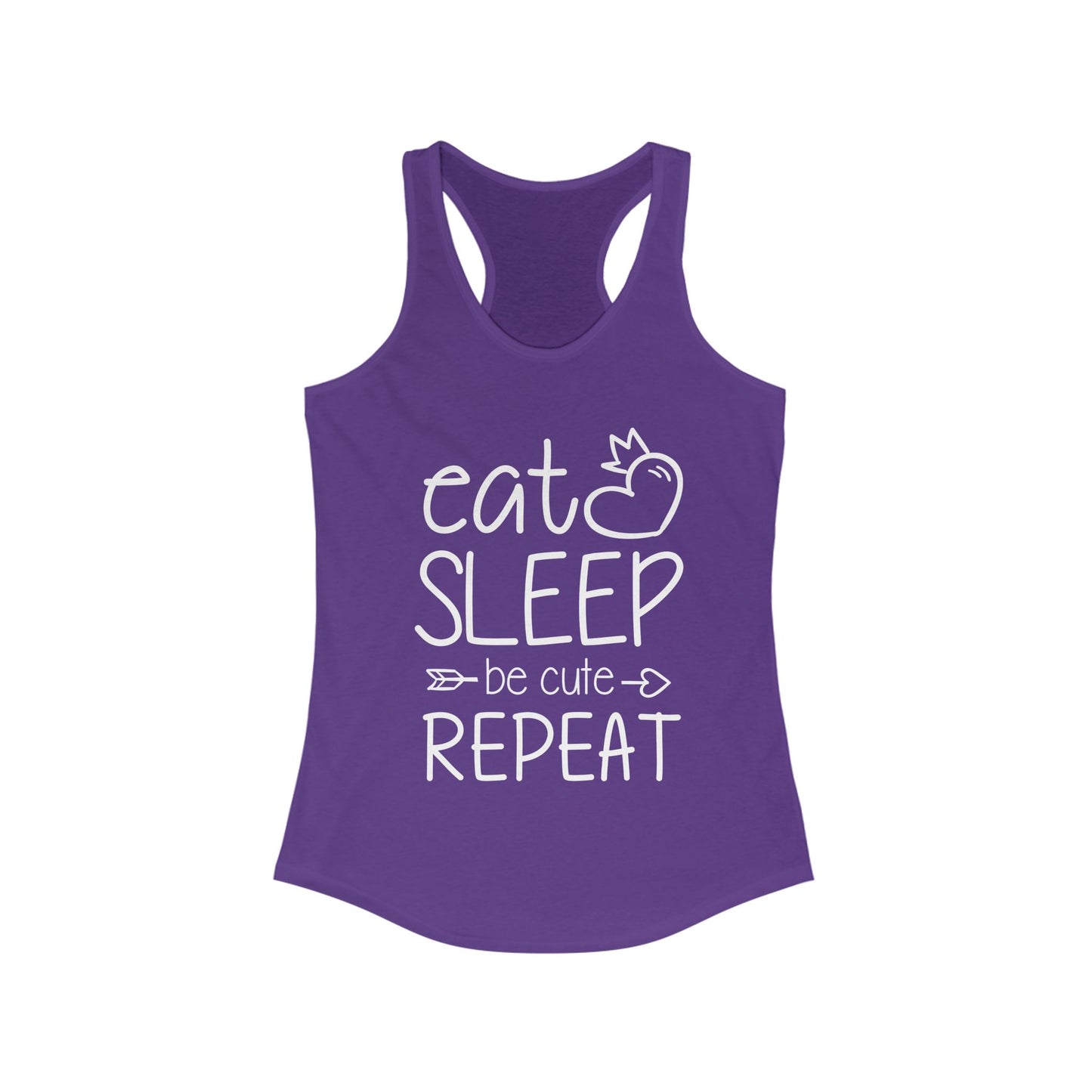 Cute Cat Lover Racerback Tank - Eat, Sleep, Cat, Repeat
