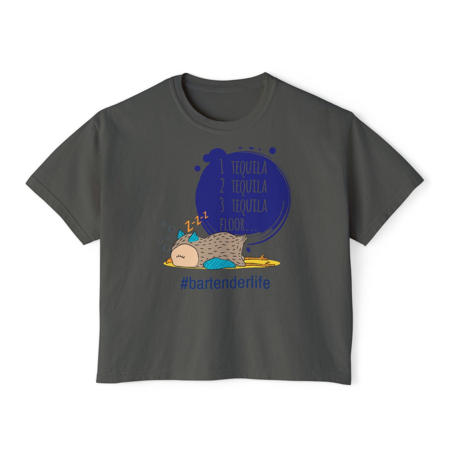 Tequila Lover's Boxy Tee, Funny Shirt for Bartenders, Casual Top, Gift for Party Enthusiasts, Summer Vibes, Weekend Wear