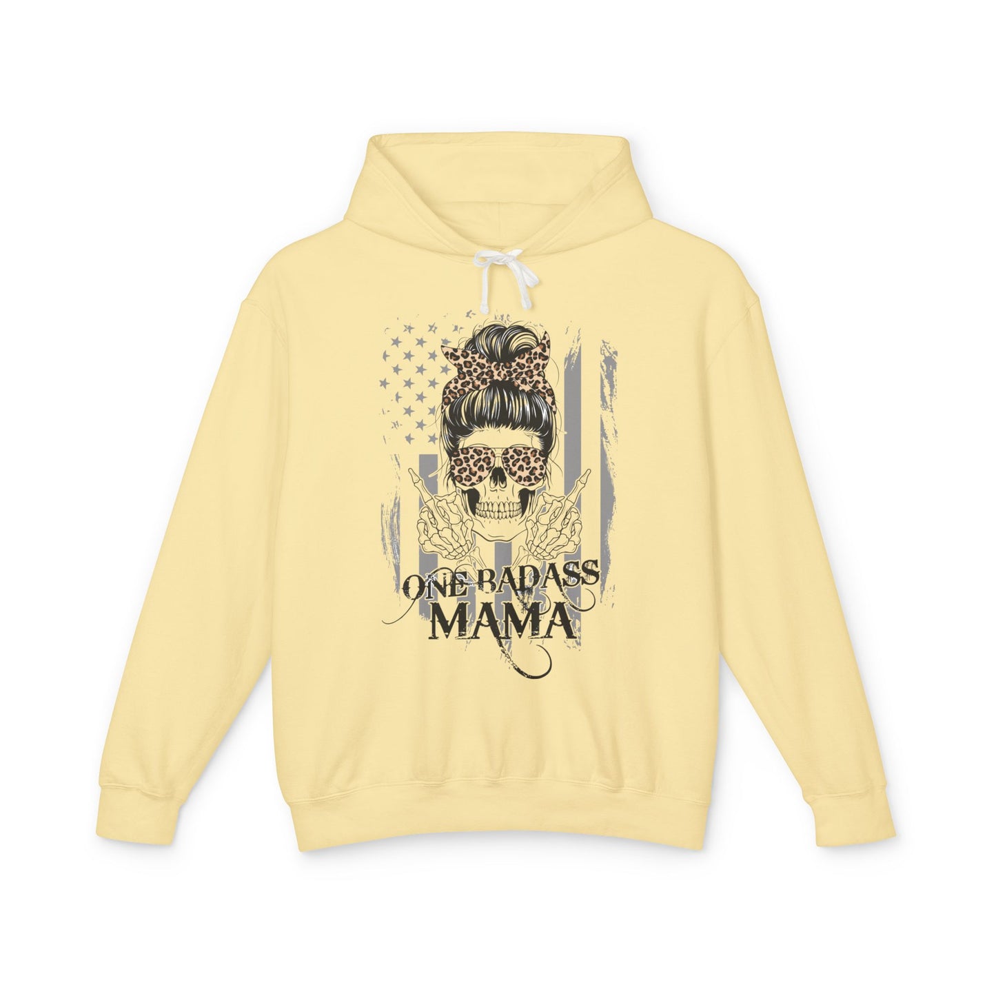 One Badass Mama Hooded Sweatshirt - Unisex Lightweight Sweatshirt for Moms