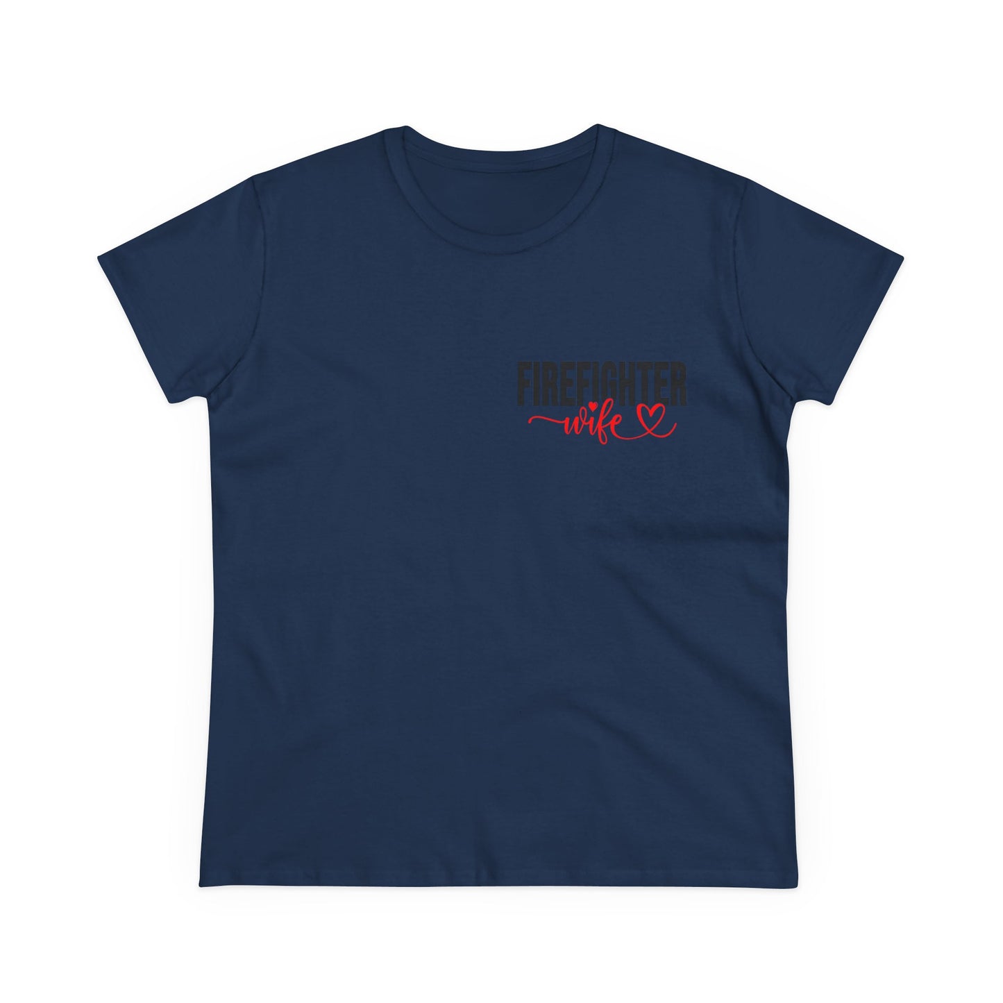 Firefighter Wife Cotton Tee - Supportive Gift for Her, Casual Wear, Patriotic Apparel, Unique Firefighter Gift, Everyday Comfort