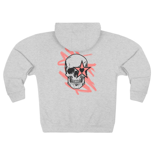 Unique & Imperfect Unisex Zip Hoodie - Edgy Skull Design