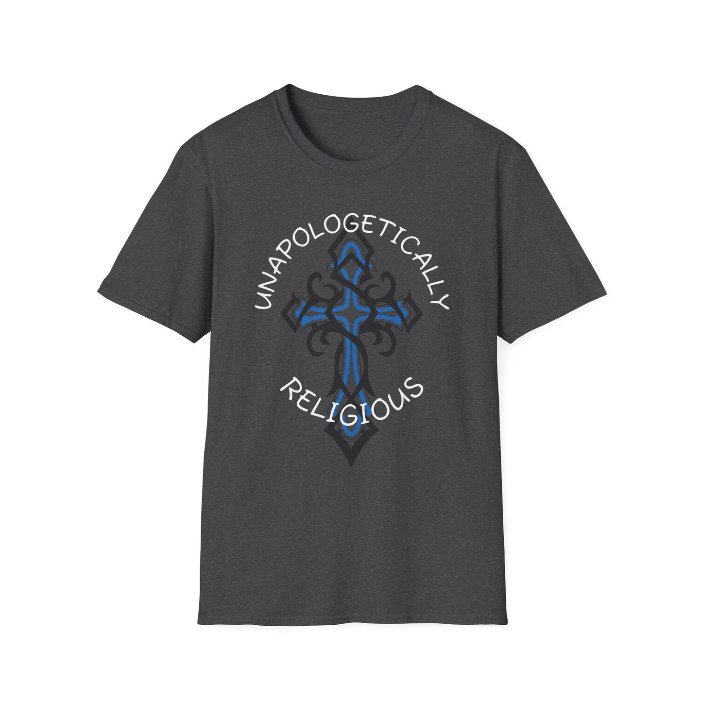 Ornate Cross Unisex Softstyle T-Shirt, Spiritual Tee, Religious Gift, Casual Wear, Unique Graphic Top