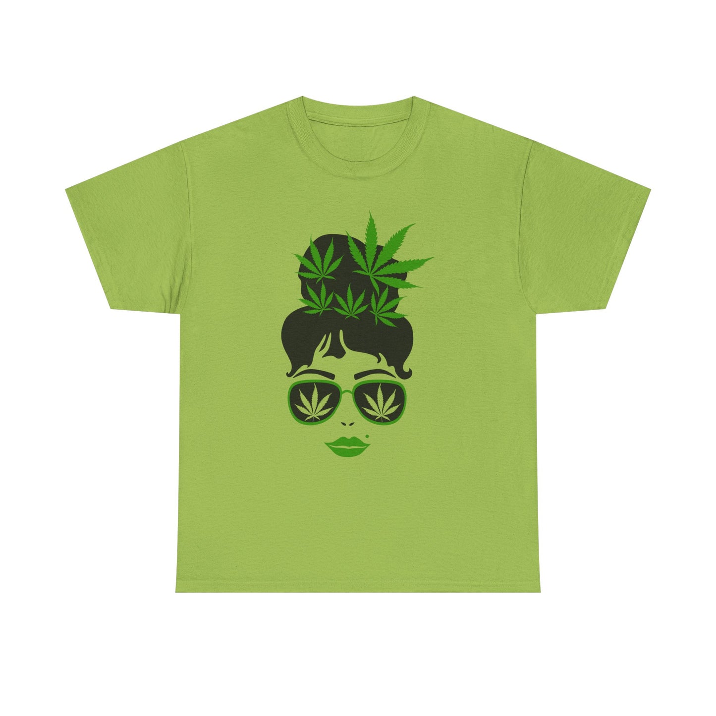 Chic Cannabis Unisex Heavy Cotton Tee - Stylish Green Leaf Design