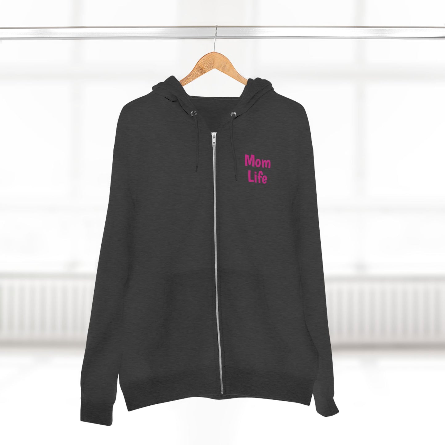 Mom Life Floral Unisex Zip Hoodie - Cozy Casual Wear for Moms