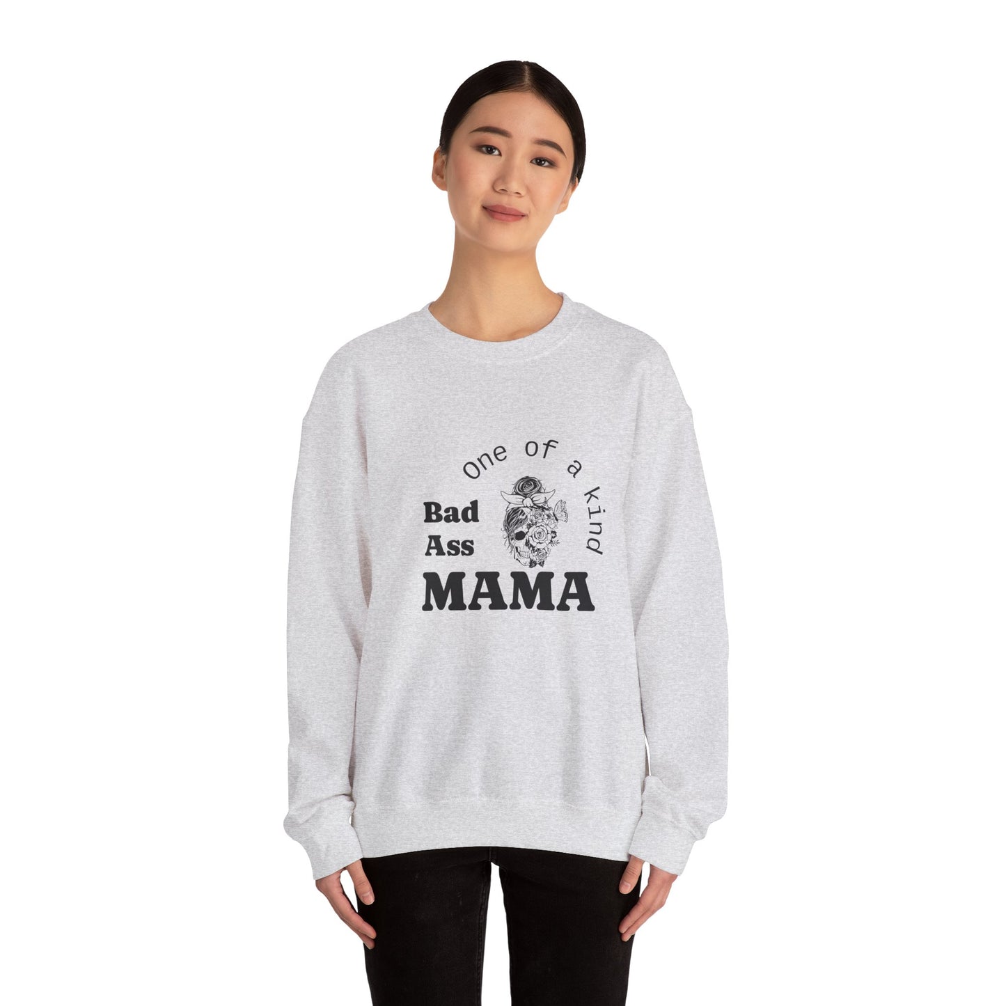 Bad Ass Mama Crewneck Sweatshirt - Unisex Heavy Blend