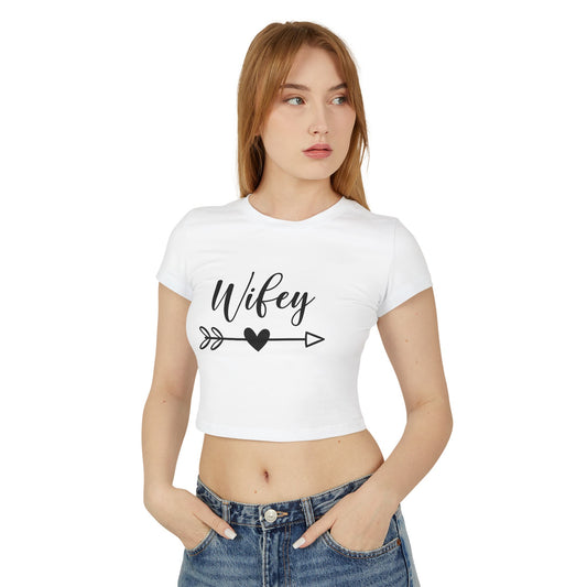 Wifey Baby Tee, Cute Women's T-Shirt, Fun Gift for Her, Casual Top, Anniversary Outfit, Valentine's Day Gift