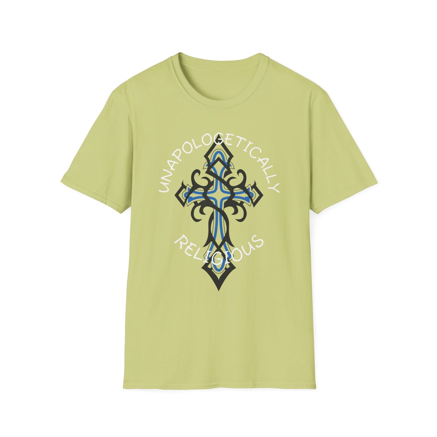 Ornate Cross Unisex Softstyle T-Shirt, Spiritual Tee, Religious Gift, Casual Wear, Unique Graphic Top