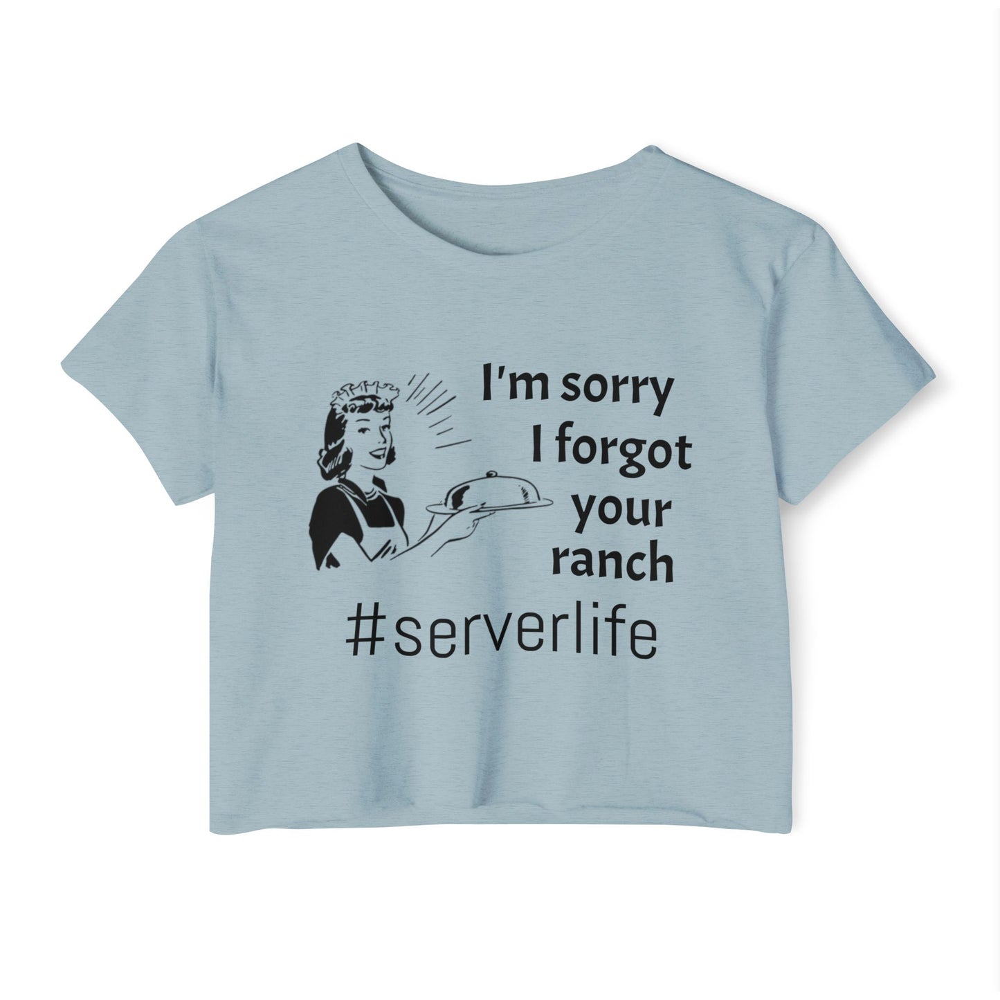 Festival Crop Top - Server Life Tee, Cute Summer Shirt, Music Festival Outfit, Gift for Waitresses, Funny Graphic T-Shirt