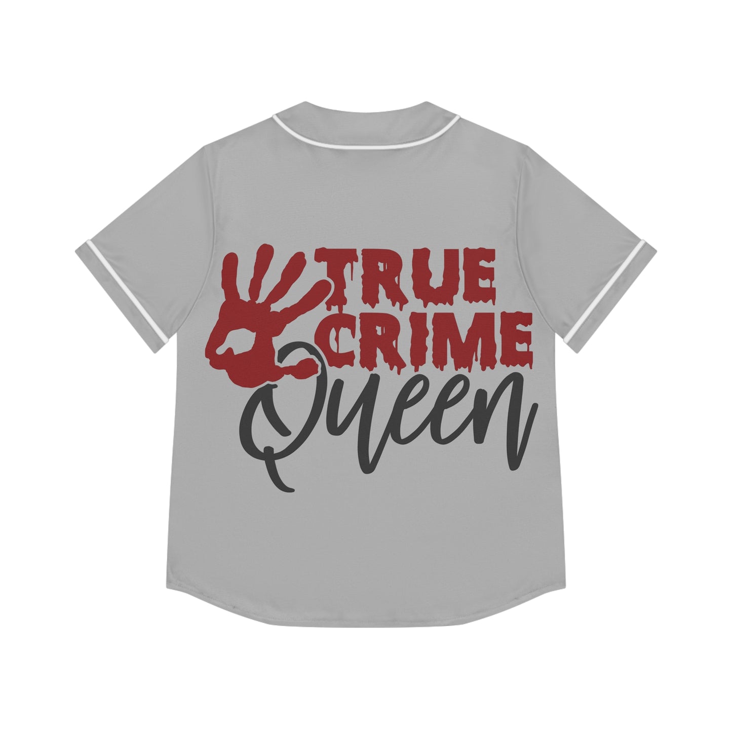 True Crime Queen Women's Baseball Jersey, Stylish Sports Tee, Casual Outfit, Summer Wardrobe, Gift for Crime Lovers, Fan Apparel