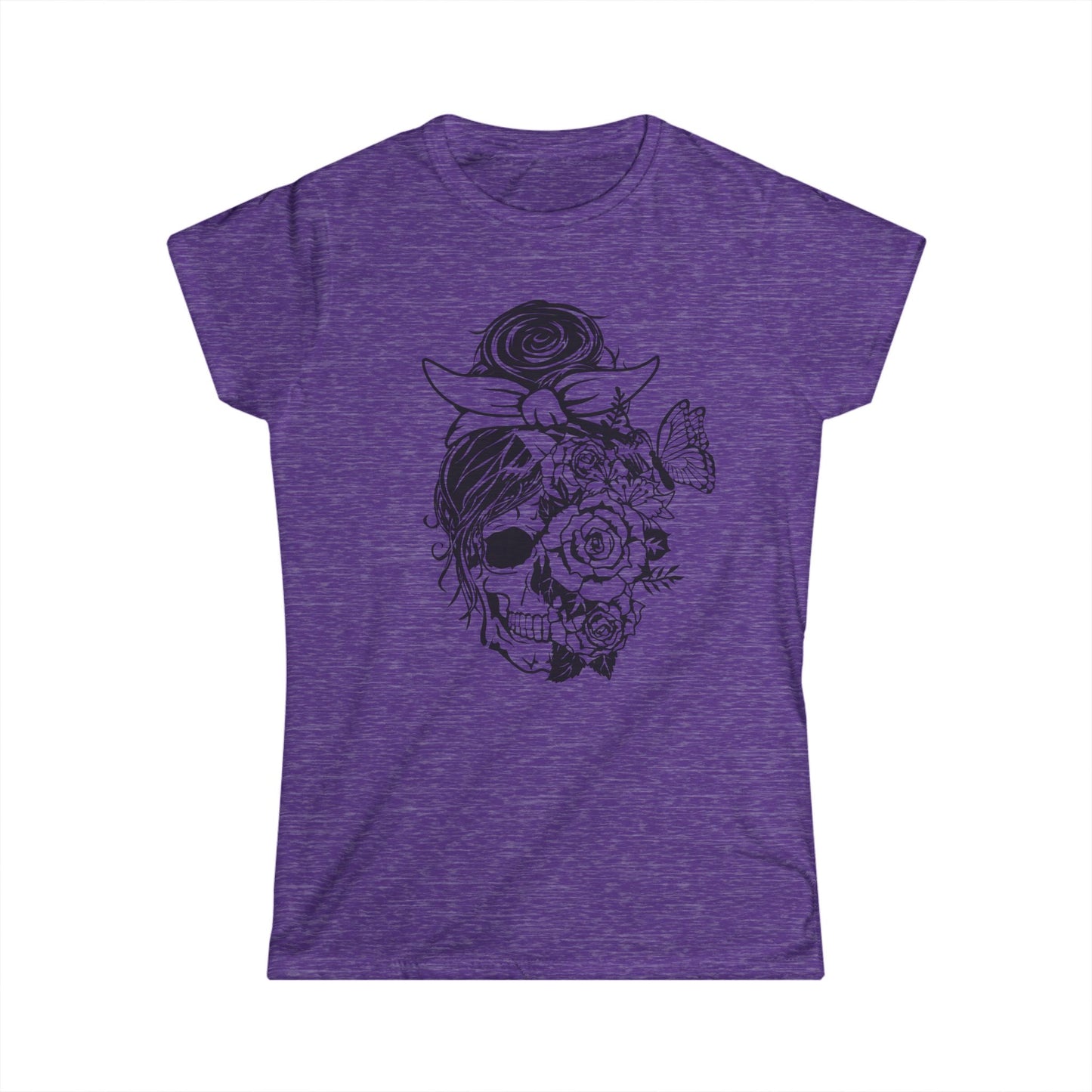 Floral Skull Women's Tee - Boho Chic Graphic T-Shirt for Everyday Style