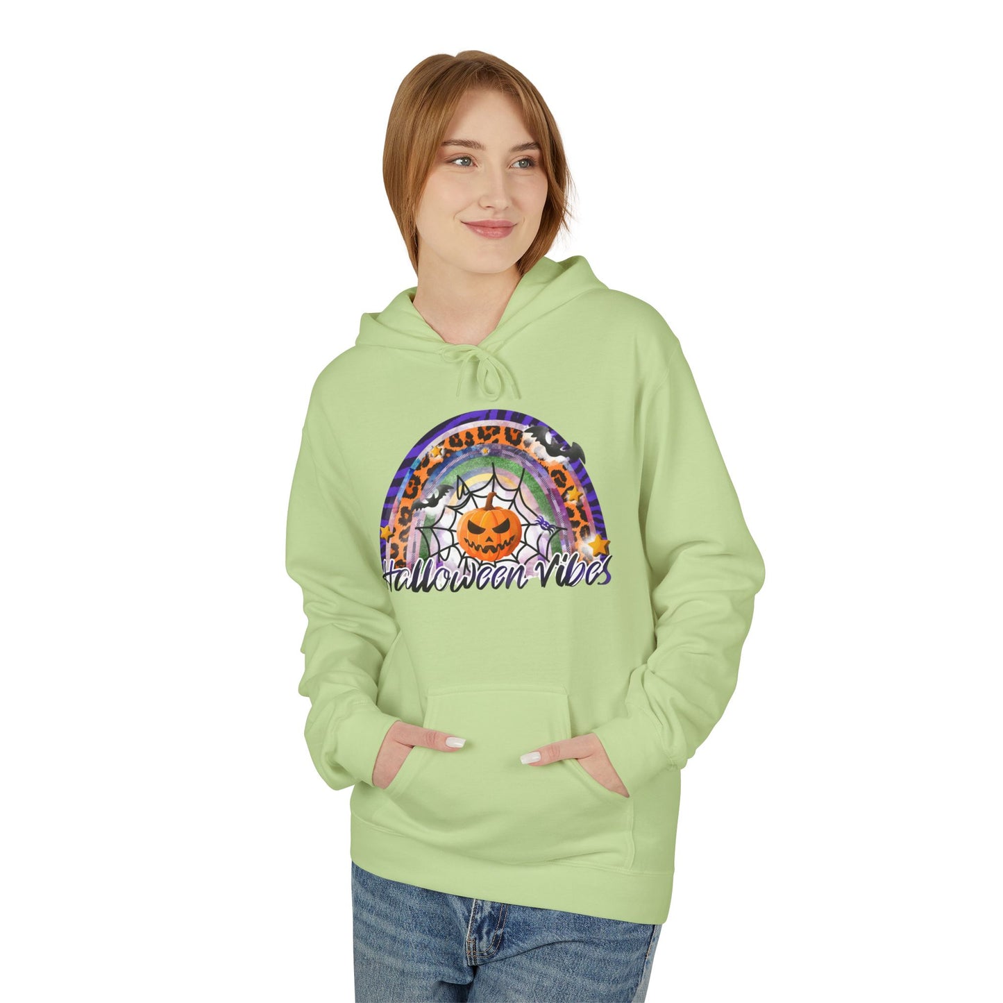 Halloween Vibes Unisex Softstyle Hoodie, Cozy Fall Sweatshirt, Autumn Fashion, Spooky Season Wear, Perfect for Halloween